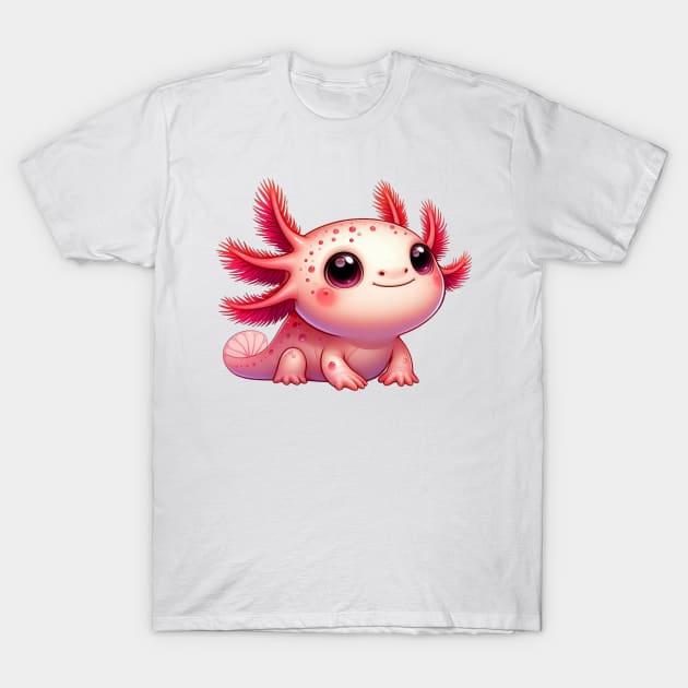 Cute Little Axolotl Illustration T-Shirt by Dmytro